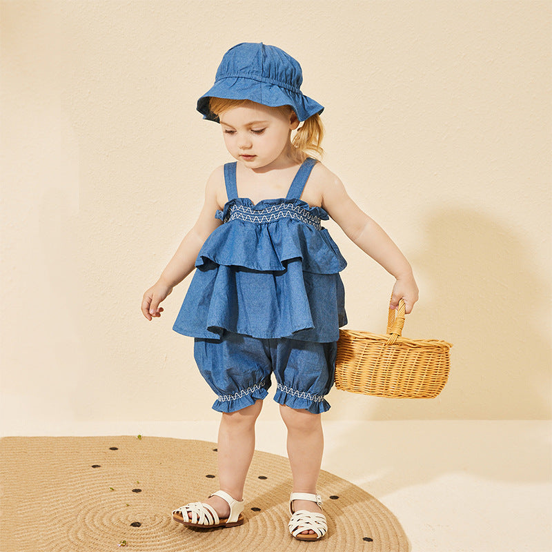 Baby Girls Solid Color Rompers Wholesale 23040738