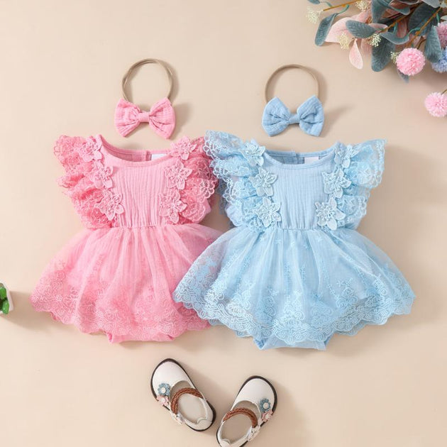 Baby Girls Solid Color Rompers Wholesale 20240403 