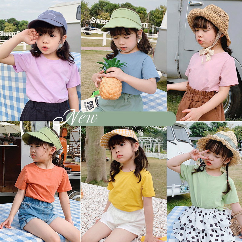 Baby Kid Girls Boys Solid Color T-Shirts Wholesale 220317201