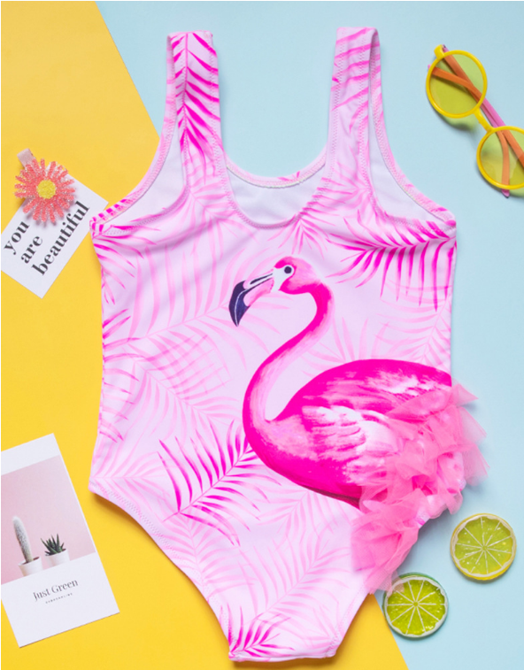 Girl Flamingo One Piece Swimsuit Wholesale 33982469
