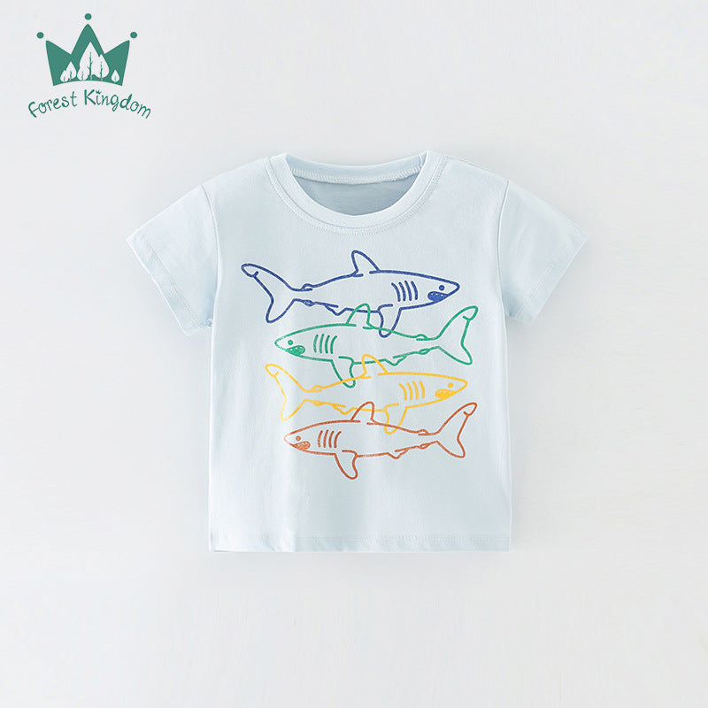 Baby Kid Boys Cartoon Print T-Shirts Wholesale 220505487