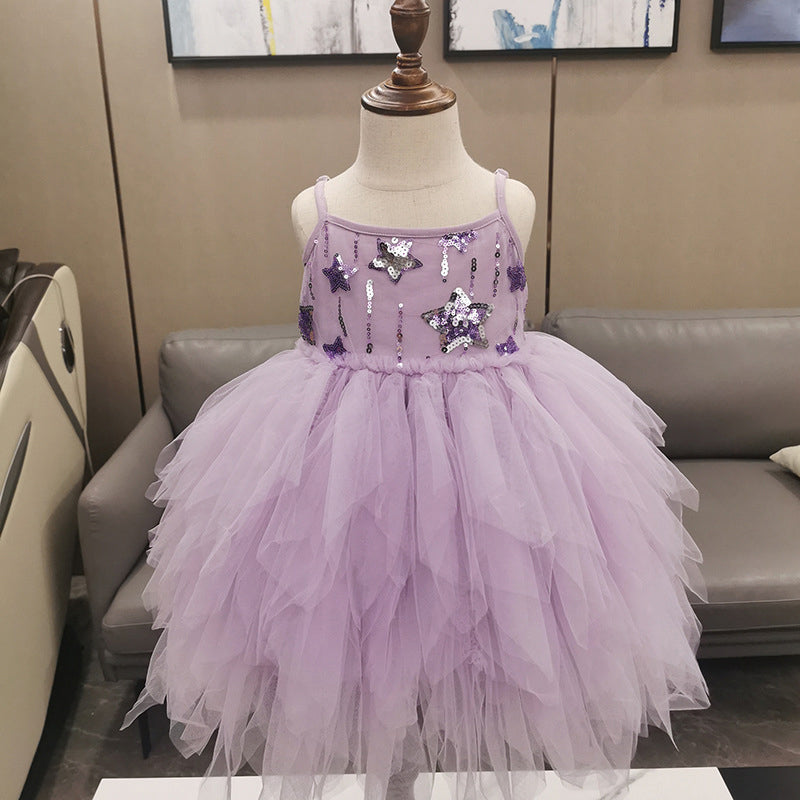 Baby Kid Girls Solid Color Lace Dresses Princess Dresses Wholesale 211115734