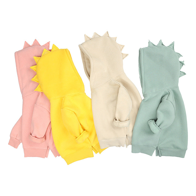 Kid Girls Boys Solid Color Dinosaur Hoodies Swearshirts Wholesale 220114421