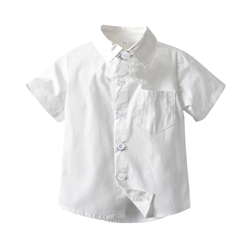 Baby Kid Boys Solid Color Shirts Wholesale 220302296