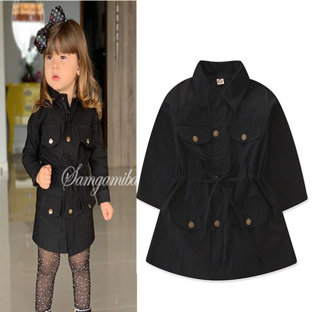 Baby Kid Girls Solid Color Ribbon Coats Wholesale 220402113