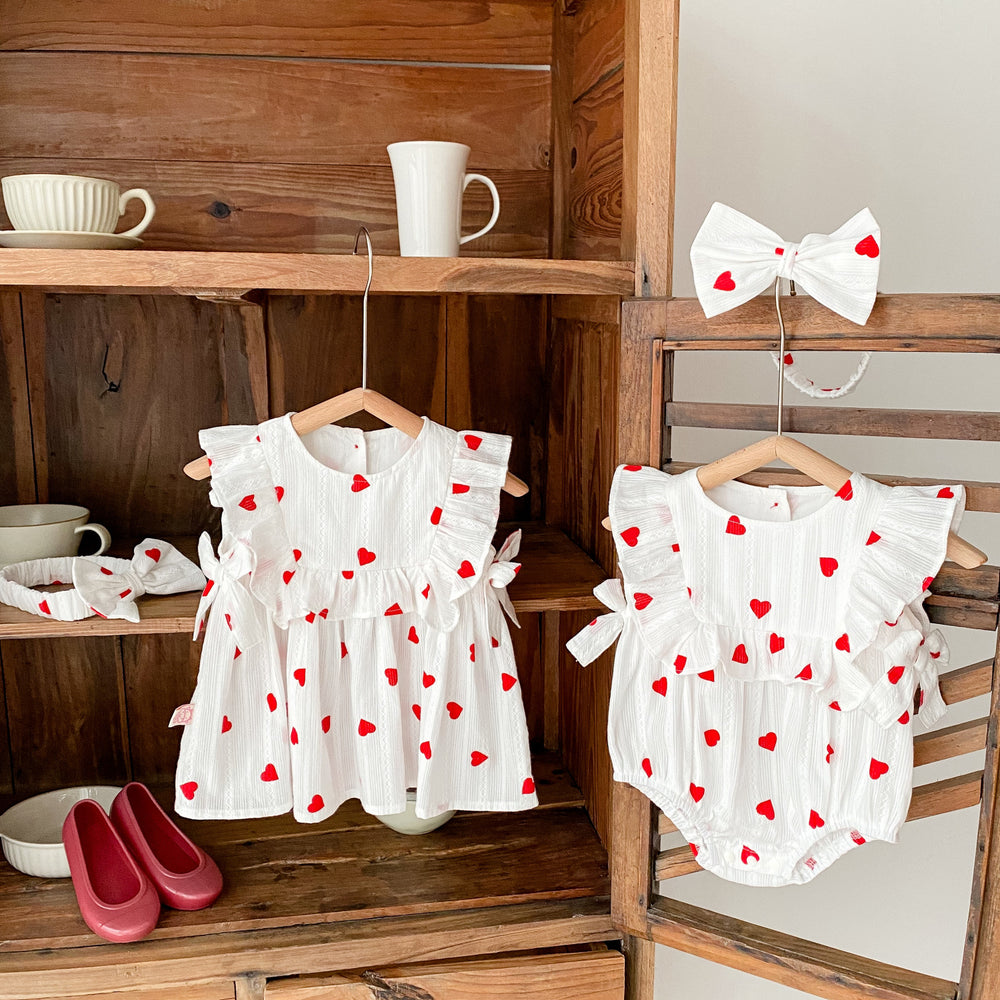 Baby Kid Girls Love heart Valentine's Day Rompers And Dresses Wholesale 220414485