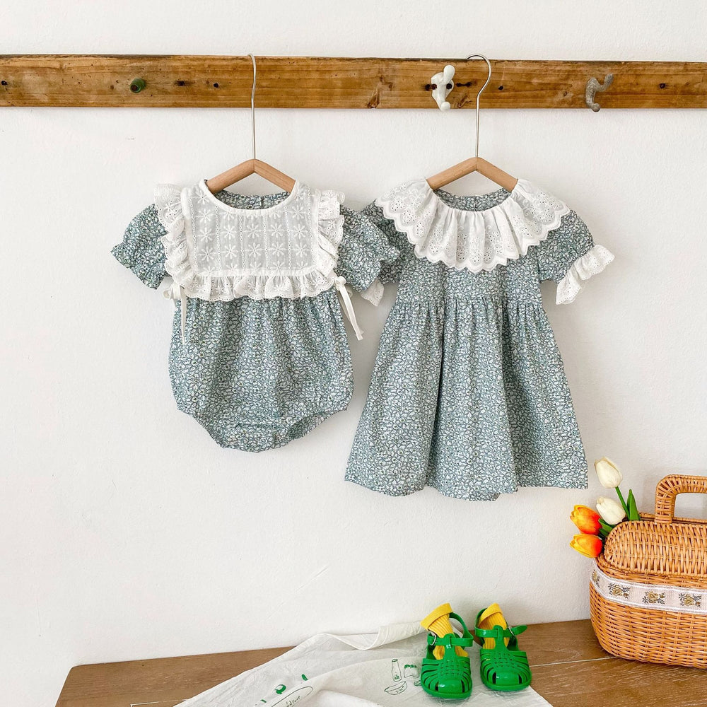 Baby Kid Girls Flower Print Rompers Dresses Wholesale 220418470