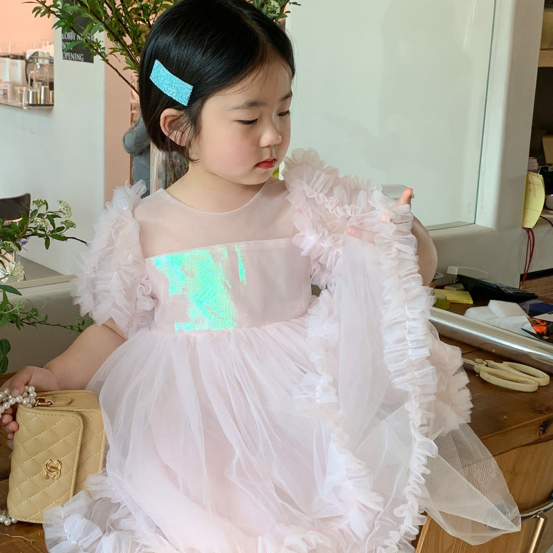 Baby Kid Girls Solid Color Dressy Dresses Princess Dresses Wholesale 220510463