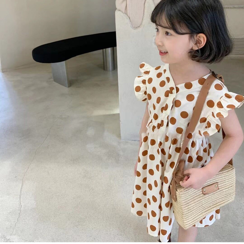 Baby Kid Girls Polka dots Print Dresses Wholesale 22060843