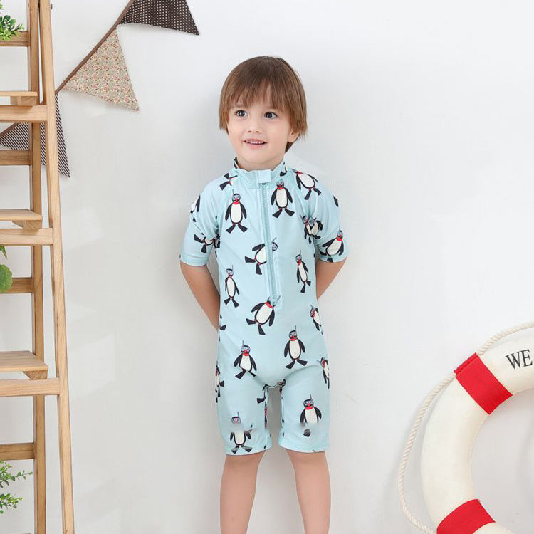 Baby Kid Boys Cartoon Print Beach Jumpsuits Swimwears Wholesale 22061658