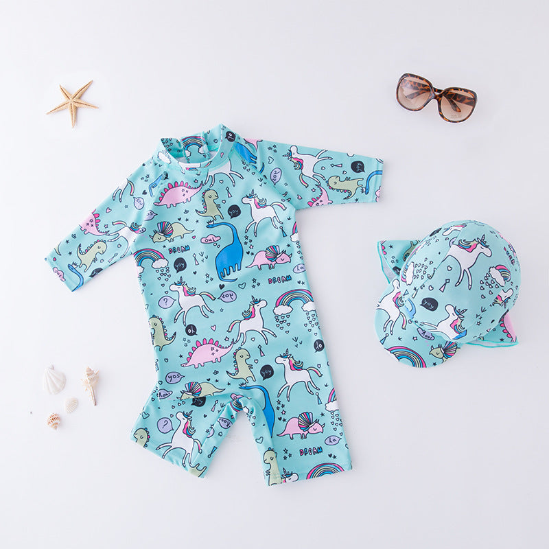 Baby Kid Boys Letters Animals Cartoon Print Beach Jumpsuits Swimwears Wholesale 22061686