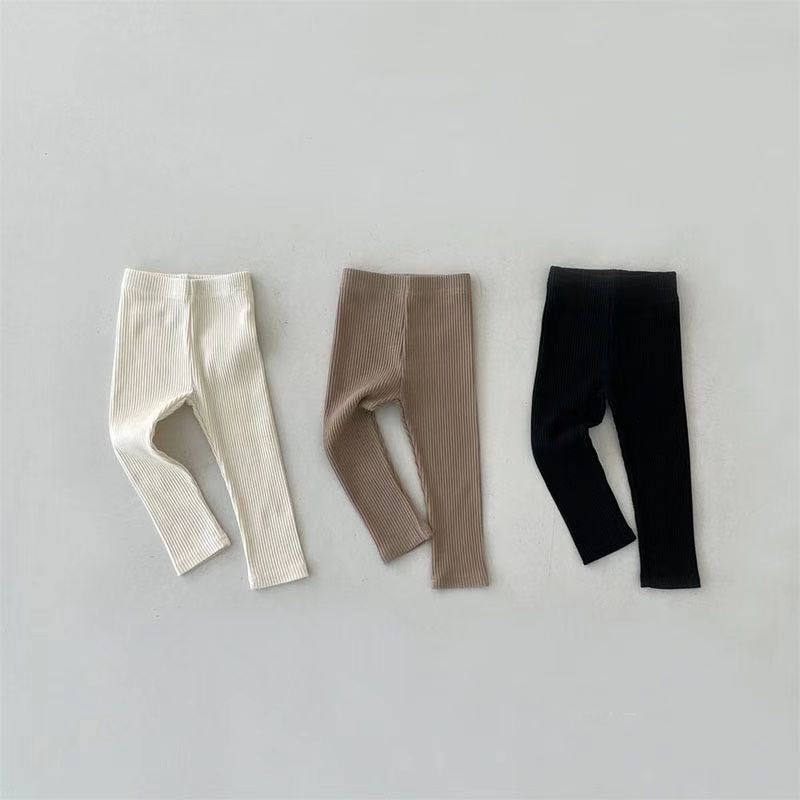 Baby Unisex Solid Color Muslin&Ribbed Pants Leggings Wholesale 220824225