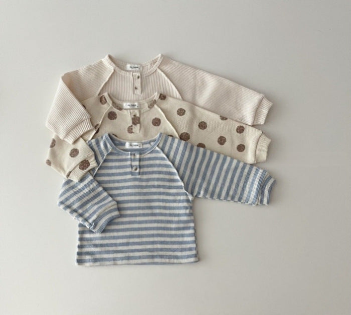 Baby Kid Unisex Striped Polka dots Tops Wholesale 220902328