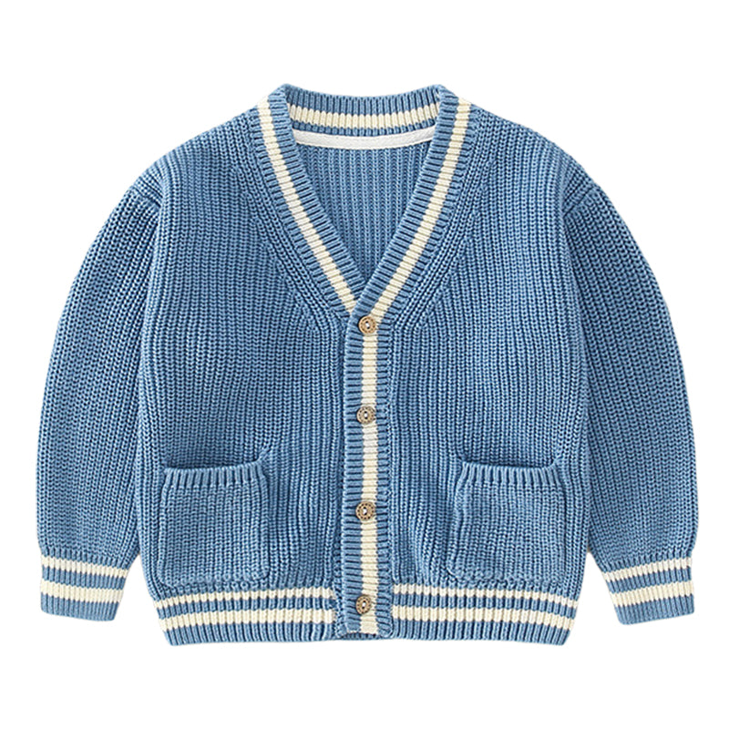 Baby Kid Unisex Striped Cardigan Knitwear Wholesale 22101040