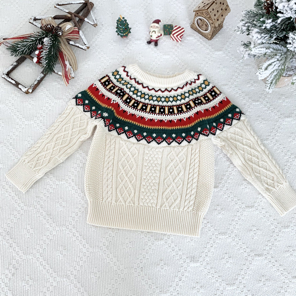 Baby Kid Girls Cartoon Crochet Christmas Sweaters Wholesale 22101190