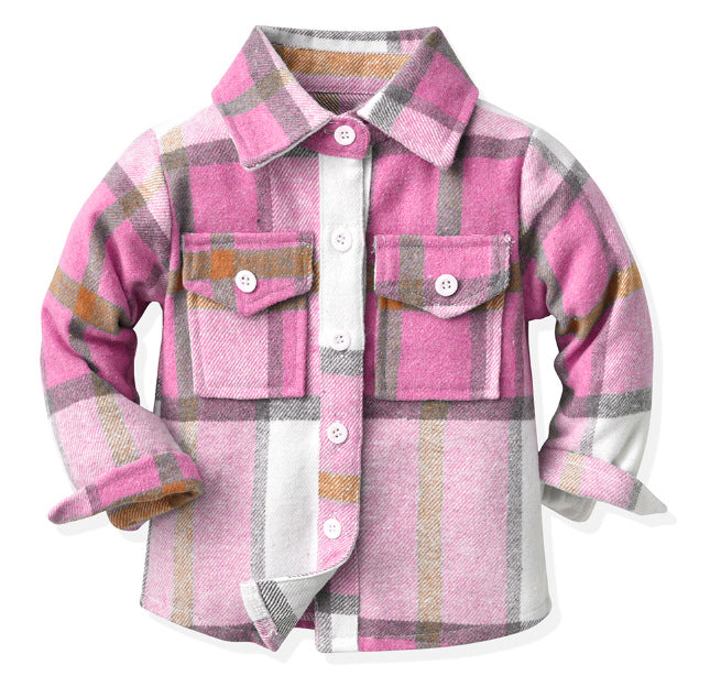 Baby Kid Unisex Color-blocking Checked Shirts Wholesale 221104475