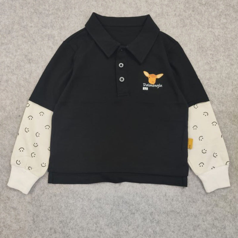 Kid Unisex Letters Cartoon Expression Print Polo Shirts Wholesale  221107472