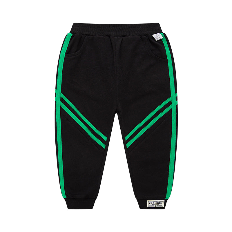 Baby Kid Boys Striped Color-blocking Sports Pants Wholesale 221117138