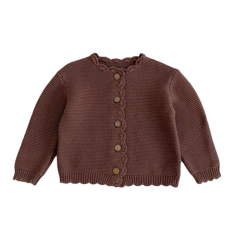 Baby Unisex Solid Color Crochet Cardigan Wholesale 221202634