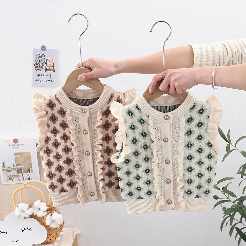 Baby Kid Girls Flower Crochet Cardigan Wholesale 22122683