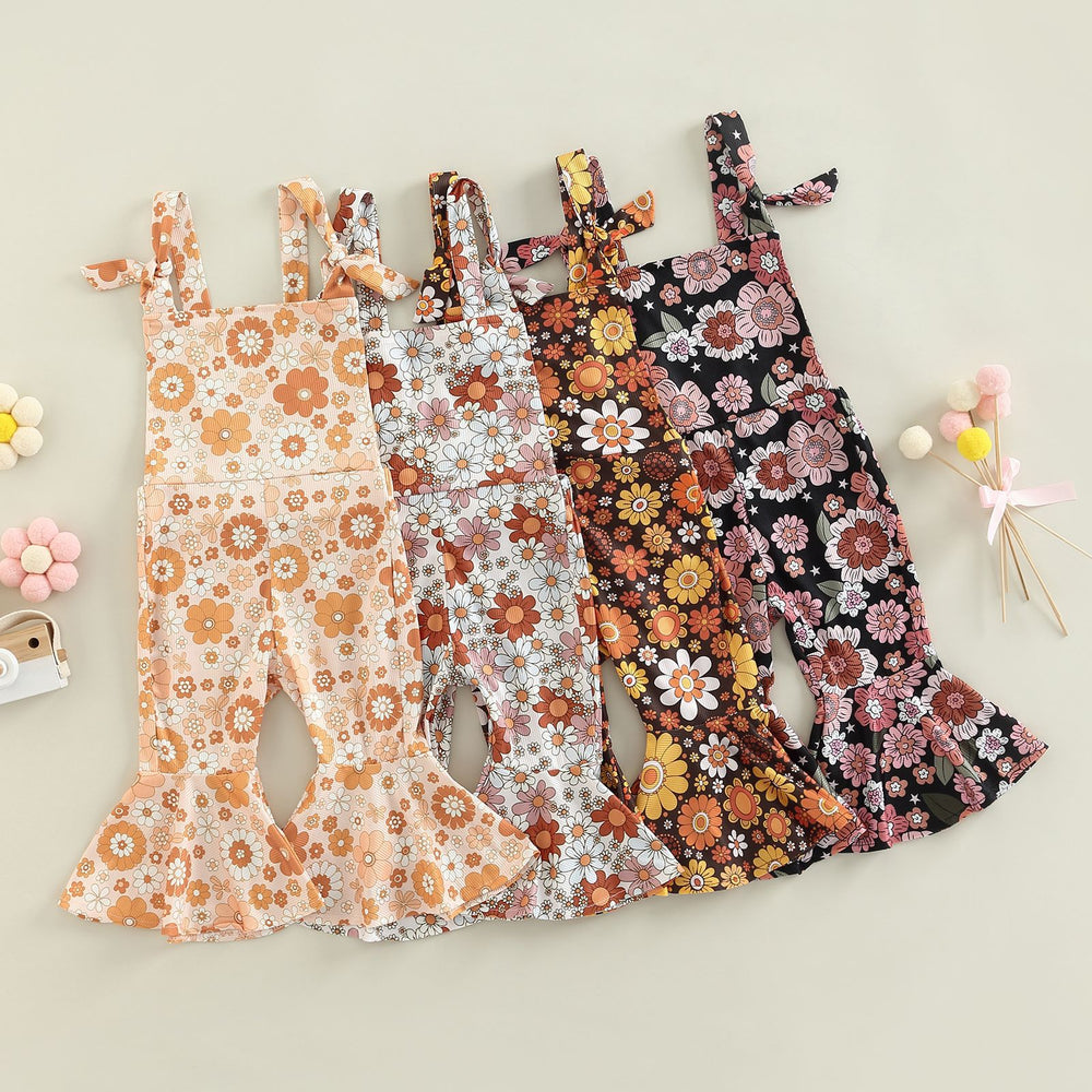 Baby Kid Girls Flower Print Jumpsuits Wholesale 221229408