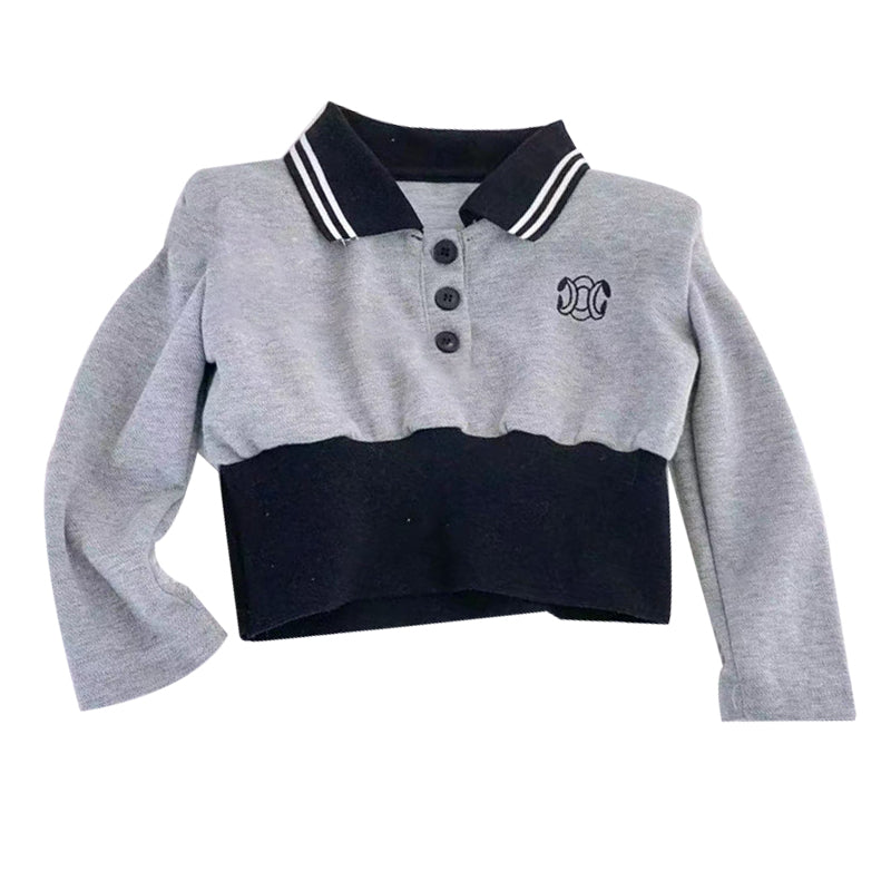 Baby Kid Girls Color-blocking Polo Shirts Wholesale 230201255