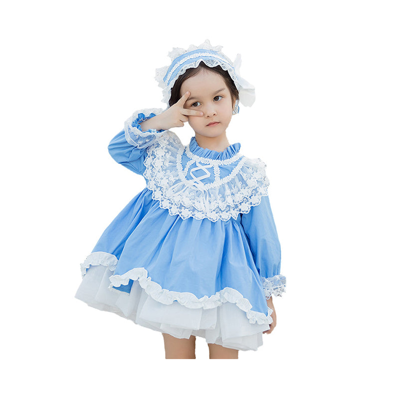 Baby Kid Girls Bow Lace Dressy Birthday Party Spanish Dresses Princess Dresses And Accessories Headwear Wholesale 408410304
