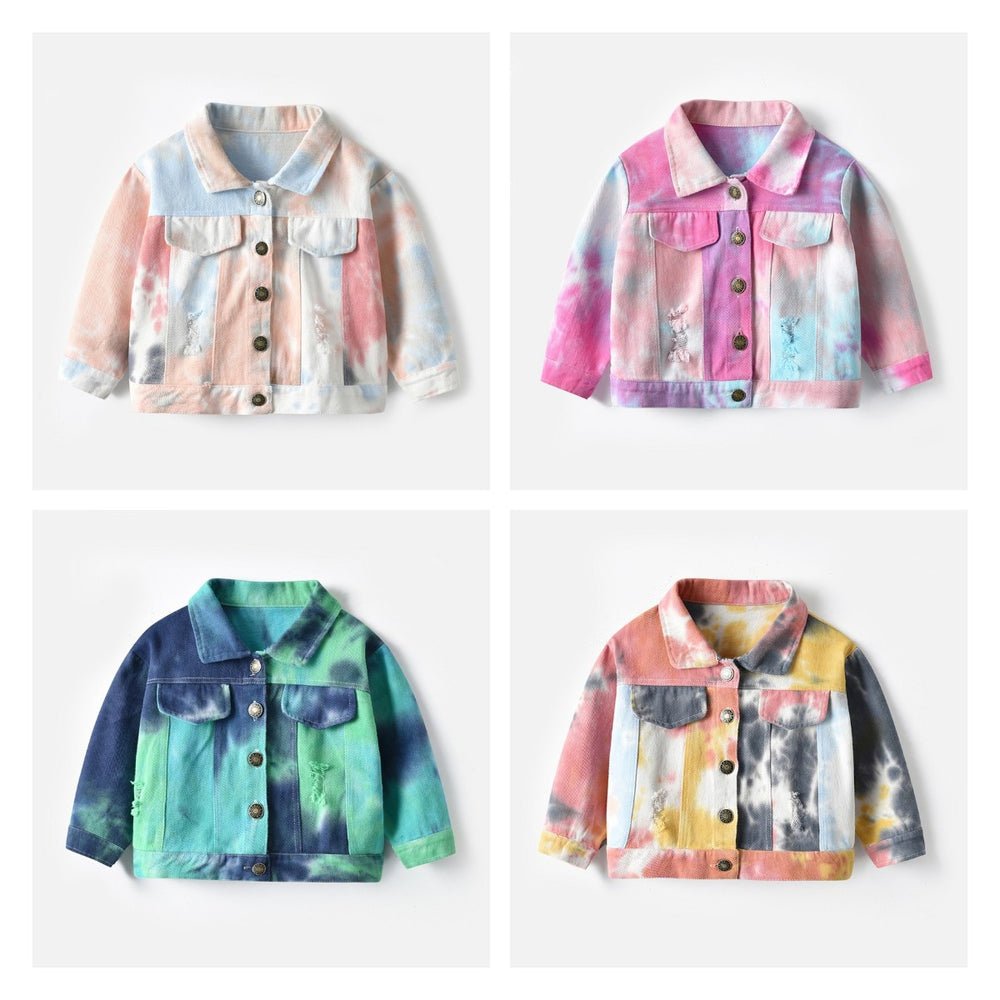 Baby Kid Girls Boys Tie Dye Jackets Outwears Wholesale 220411213