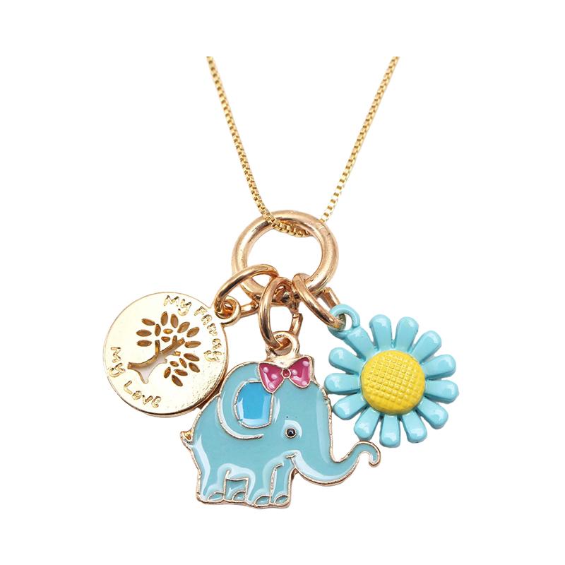 Girl Elephant Pendant Necklace  Wholesale 82941543