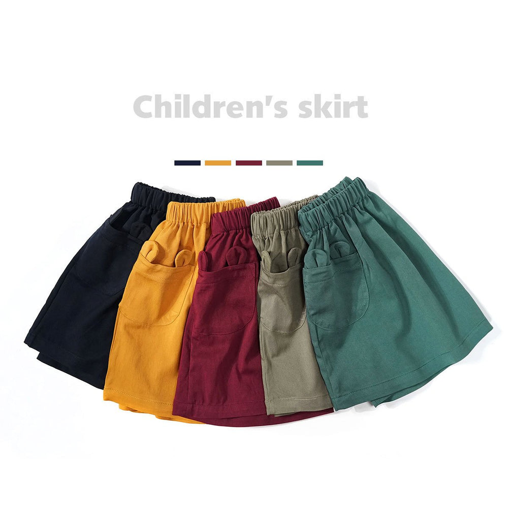 Solid Color Kid Girl Elastic Waist Skirt Wholesale 9625275