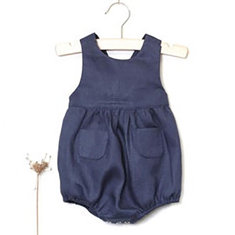 Baby Backless Solid Color Tank Bodysuit With Pocket Wholesale 17081444