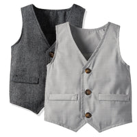 Load image into Gallery viewer, Baby Kid Boys Solid Color Houndstooth Vests Waistcoats Wholesale 00169271
