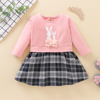 Load image into Gallery viewer, Baby Girls Checked Animals Print Dresses Wholesale 60626629
