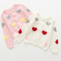 Load image into Gallery viewer, Baby Kid Girls Love heart Crochet Cardigan Wholesale 22120640
