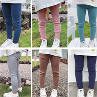 Load image into Gallery viewer, Baby Kid Girls Solid Color Muslin&amp;Ribbed Leggings Wholesale 22080909
