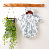 Load image into Gallery viewer, Baby Girls Flower Print Rompers Wholesale 22051724
