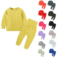 Load image into Gallery viewer, 2 Pieces Set Baby Kid Girls Boys Solid Color Homewear Set Top And Pants Wholesale 13436503
