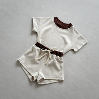 Load image into Gallery viewer, 2 Pieces Set Baby Kid Girls Boys Color-blocking T-Shirts And Shorts Wholesale 250708153
