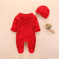 Load image into Gallery viewer, Baby Girls Solid Color Jumpsuits And Accessories Hats Wholesale 176916464
