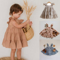 Load image into Gallery viewer, Baby Kid Girls Solid Color Dresses Wholesale 22042982
