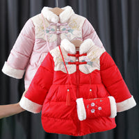 Load image into Gallery viewer, Baby Kid Girls Flower Embroidered Jackets Outwears And Bag Wholesale 2111251253
