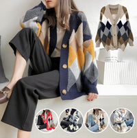 Load image into Gallery viewer, Women Checked Cardigan Knitwear Wholesale 2112222030
