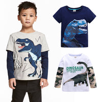 Load image into Gallery viewer, Baby Kid Boys Letters Color-blocking Dinosaur Cartoon Print Tops Wholesale 220114206
