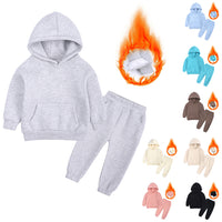 Load image into Gallery viewer, 2 Pieces Set Baby Kid Big Kid Unisex Sports Solid Color Hoodies&amp;Swearshirts And Pants Wholesale 220114432
