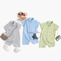 Load image into Gallery viewer, Baby Kid Boys Checked Rompers Wholesale 220322174
