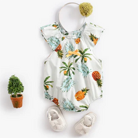 Load image into Gallery viewer, Baby Kid Girls Fruit Plant Bow Print Rompers Wholesale 22032222
