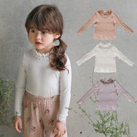 Load image into Gallery viewer, Baby Kid Girls Lace Muslin&amp;Ribbed Tops Wholesale 220322302
