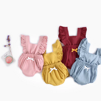 Load image into Gallery viewer, Baby Kid Girls Bow Rompers Wholesale 22032233
