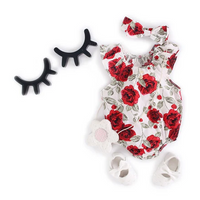 Load image into Gallery viewer, Baby Kid Girls Flower Print Rompers Wholesale 22032234
