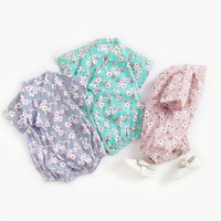 Load image into Gallery viewer, Baby Kid Girls Flower Print Rompers Wholesale 22032241
